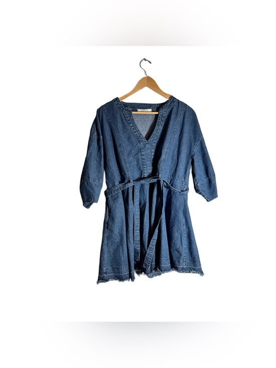 Mustard Seed Dresses & Skirts - Mustard Seed Denim Wrap Dress Women's Large Mini Dress Distressed Western Boho